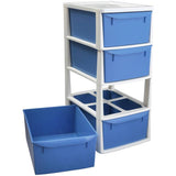 Argos Home 4 drawer plastic storage tower blue (British brand)