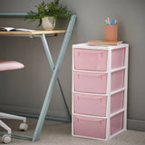 Argos Home pink plastic drawer tower (British brand)