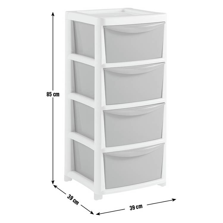 Argos Home 4 Drawer Wide Plastic Drawers Blue (British brand)