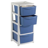 Argos Home 4 Drawer Wide Plastic Drawers Blue (British brand)
