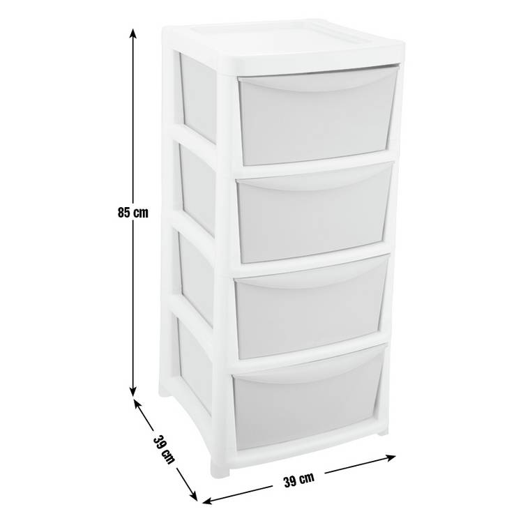 Argos Home pink 4 drawer plastic unit - British product