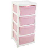Argos Argos Home 4 Drawer Wide Plastic Drawers - Pink- Buy online at McGrocer