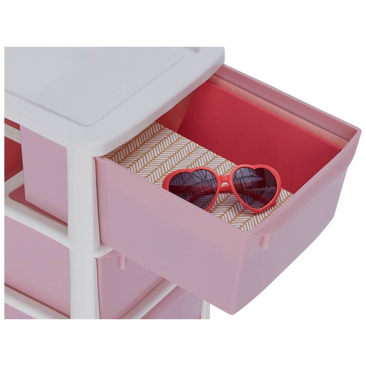 Argos Home pink 4 drawer plastic unit - British product