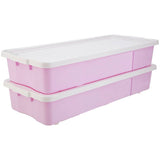 Argos Argos Home 2 x 45L Wheeled Underbed Storage Boxes - Pink- Buy online at McGrocer