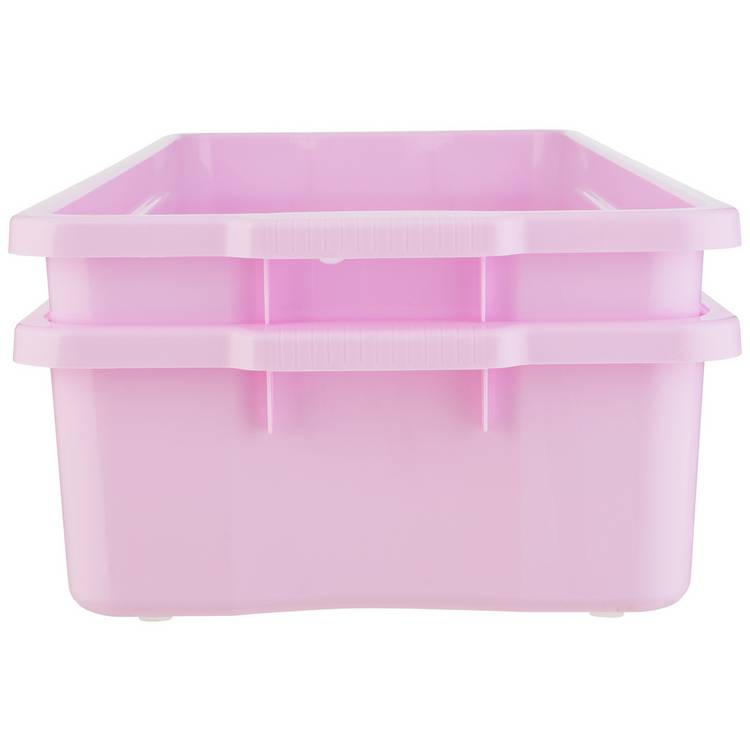 Argos Home underbed storage boxes pink 2x45L, UK version