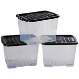 Argos Strata Curve 3 x 24L Plastic Storage Boxes with Lid - Clear- Buy online at McGrocer