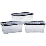 Argos Strata Curve 3 x 42L Plastic Storage Boxes with Lids - Clear- Buy online at McGrocer