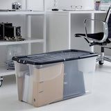 Strata plastic storage boxes 80L 3-pack clear, imported from the UK