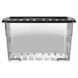 Strata plastic storage boxes 80L 3-pack clear, imported from the UK