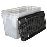 Strata plastic storage boxes 80L 3-pack clear, imported from the UK