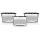 Strata plastic storage boxes 80L 3-pack clear, imported from the UK