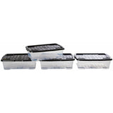 Argos Strata Curve Plastic Storage Boxes with Lid - 4 x 30L Clear- Buy online at McGrocer