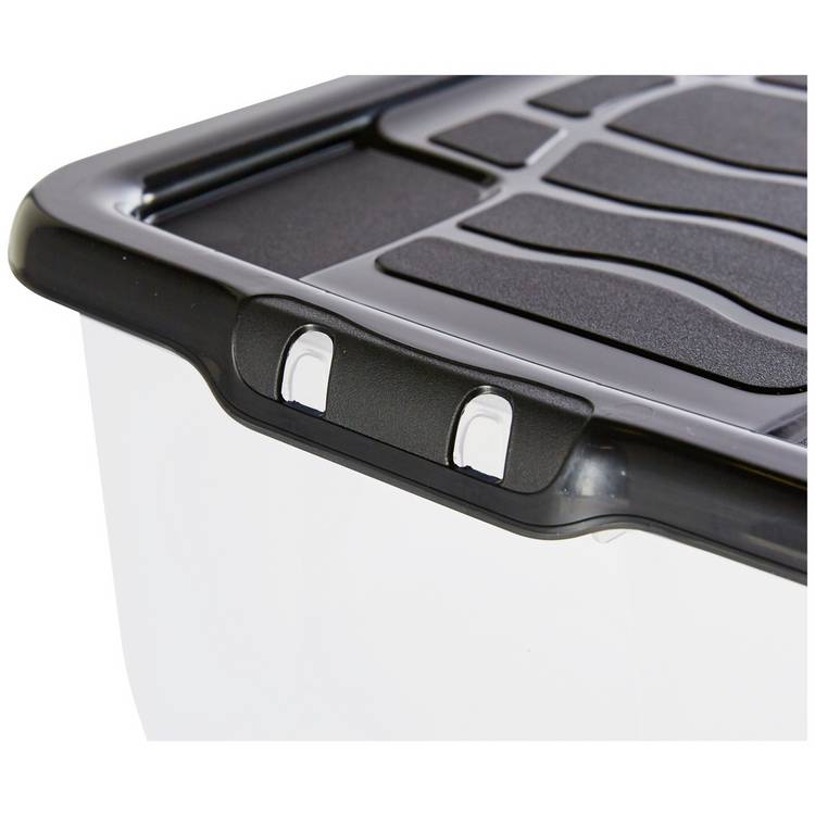 Strata Curve storage boxes 4x30L clear plastic - British product
