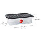 Strata Curve storage boxes 4x30L clear plastic - British product