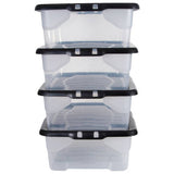 Strata Curve storage boxes 4x30L clear plastic - British product