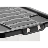 Strata Curve 100L clear plastic storage box with lid, imported from the UK