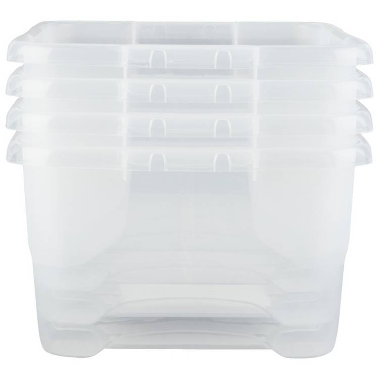 Strata clear plastic storage boxes 10L pack (British brand)