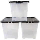 Argos Strata Curve 3 x 65L Plastic Storage Boxes with Lid - Clear- Buy online at McGrocer