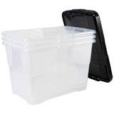 Strata Curve plastic storage boxes 65L with lids, imported from the UK