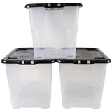 Strata Curve plastic storage boxes 65L with lids, imported from the UK