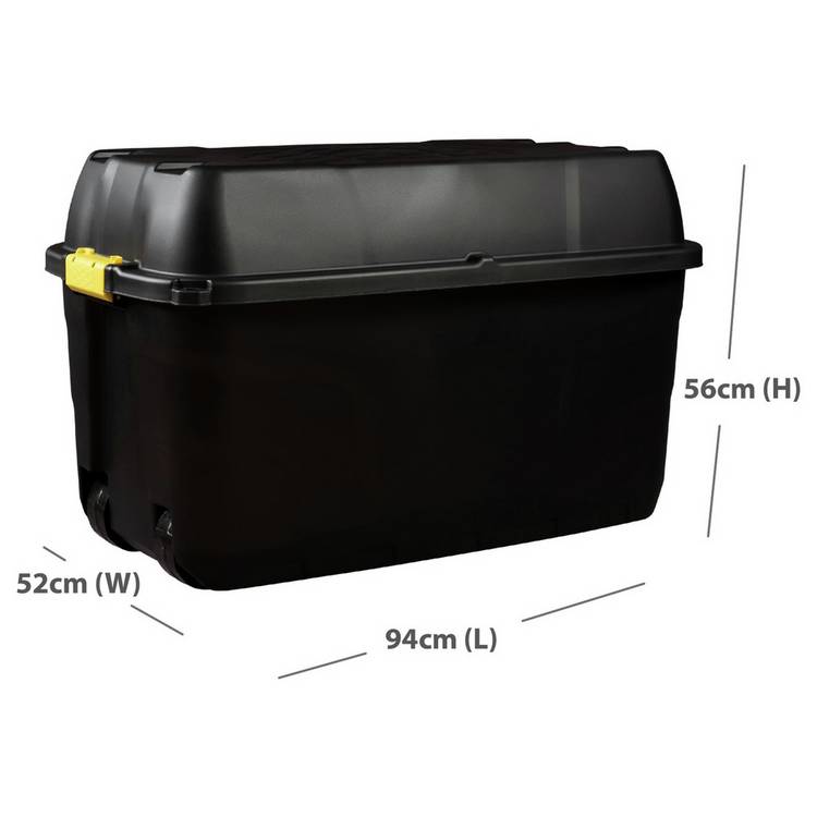 Strata 175L heavy duty storage trunk black - British product