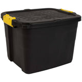 Strata 42L heavy duty plastic storage box black (British brand)