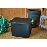 Strata 42L heavy duty plastic storage box black (British brand)