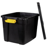 Strata 42L heavy duty plastic storage box black (British brand)