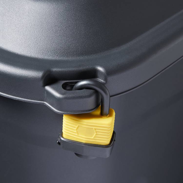 Strata 42L heavy duty plastic storage box black (British brand)