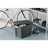 Strata 60L heavy duty plastic storage box black, UK version