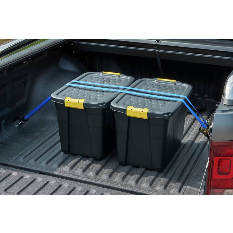 Strata 60L heavy duty plastic storage box black, UK version