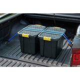 Strata 60L heavy duty plastic storage box black, UK version