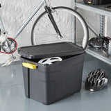 Strata 60L heavy duty plastic storage box black, UK version