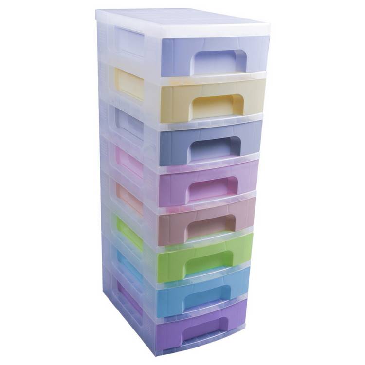 Really Useful pastel plastic 8 drawer storage unit (British brand)