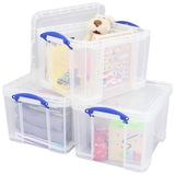 Argos Really Useful 3 x 35L Plastic Storage Boxes - Clear- Buy online at McGrocer