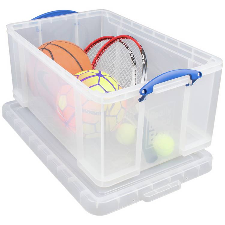 Really Useful plastic storage box clear 64L - British product