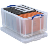 Really Useful plastic storage box clear 64L - British product