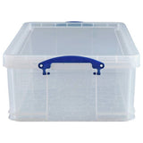 Really Useful clear plastic storage box 50L, imported from the UK
