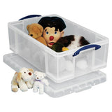Really Useful clear plastic storage box 50L, imported from the UK