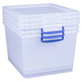 Argos Really Useful 3 x 33.5L Plastic Storage Boxes - Clear- Buy online at McGrocer