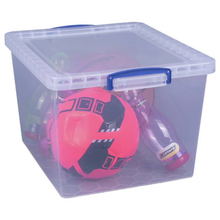 Really Useful 33.5L clear storage boxes pack of 3 - British product