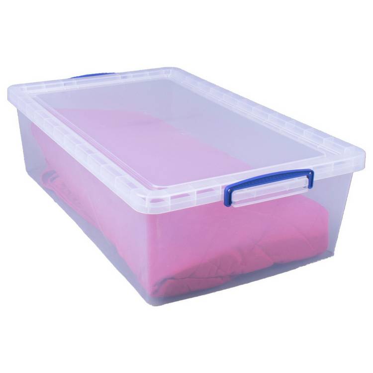 Really Useful clear storage boxes 3 x 43L, UK version
