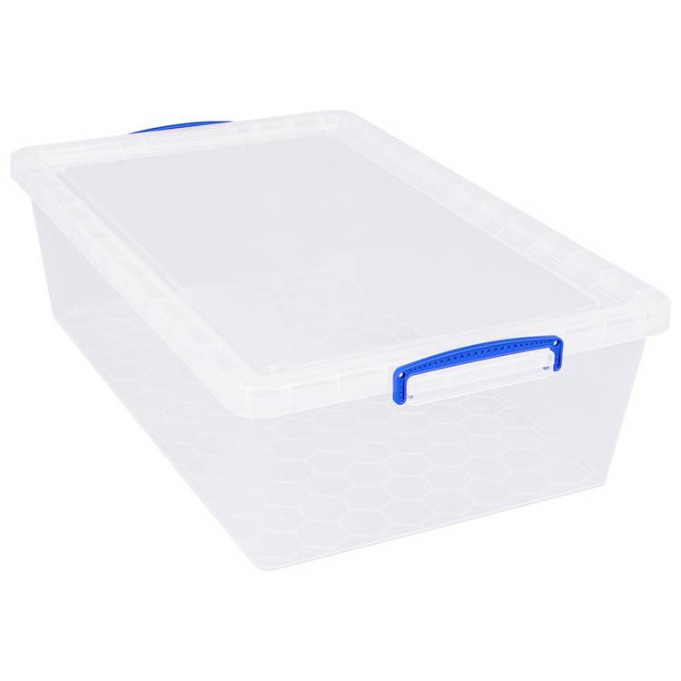 Really Useful clear storage boxes 3 x 43L, UK version