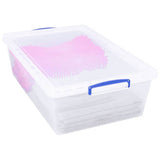 Really Useful clear storage boxes 3 x 43L, UK version