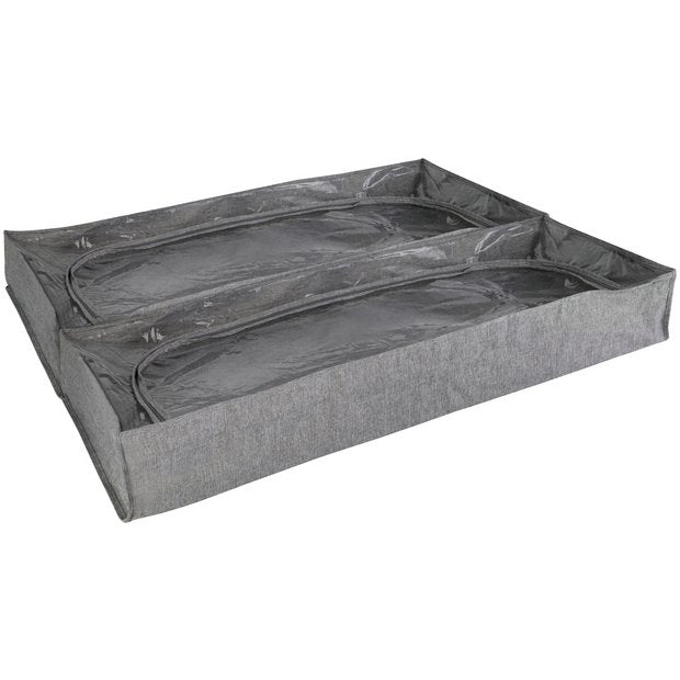 Argos Home underbed storage bags pack of 2 grey, UK version