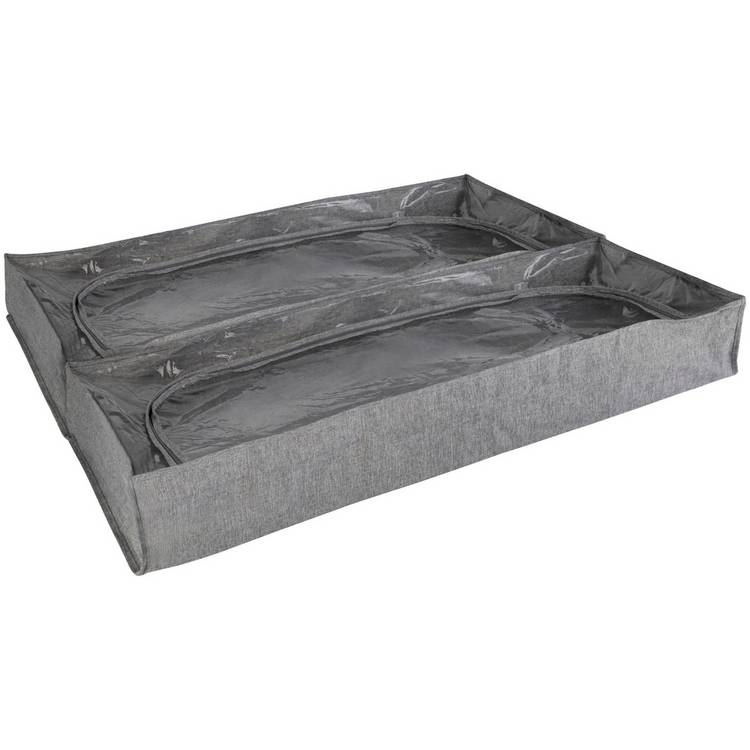 Argos Home underbed storage bags pack of 2 grey, UK version