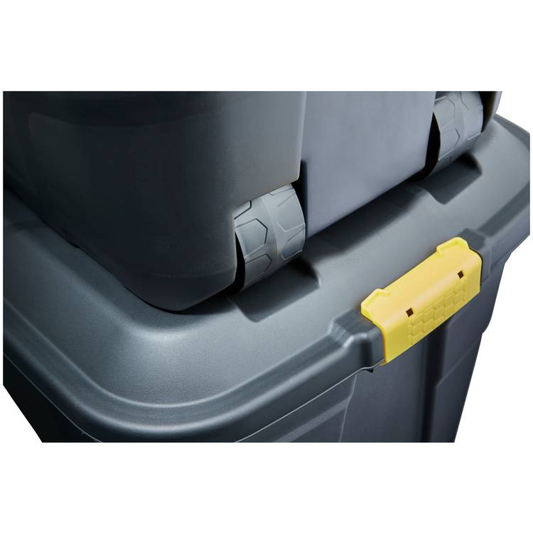 Strata 110L heavy duty wheeled storage trunk black (British brand)
