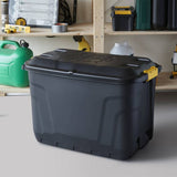 Strata 110L heavy duty wheeled storage trunk black (British brand)