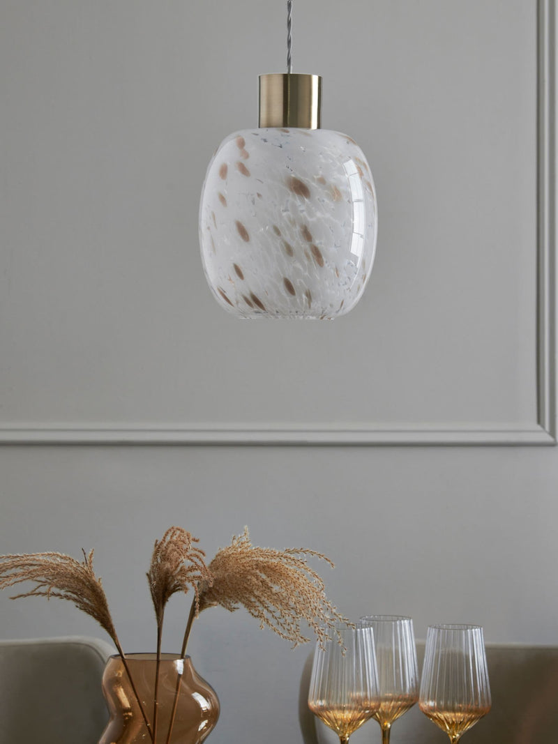 Brass confetti glass ceiling light shade, UK version