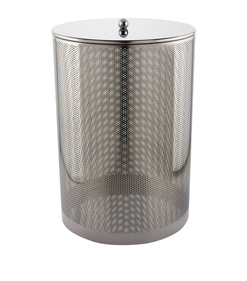 Zodiac round laundry basket with chrome mesh finish, UK version